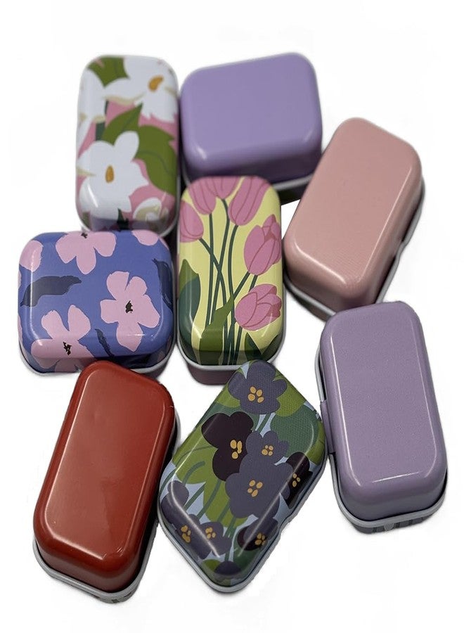 CCUUHJ 8Pcs Mini Flower Tin Trinket Jewelry Organizer Storage Box Decorative Boxes Small Metal Tins with Hinged Lids Portable Box Containers,Easter Basket Stuffers (Flower 03) - Image 4